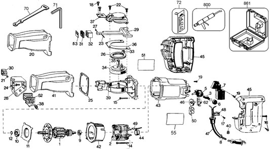 Page A Diagram and Parts List for 3110K Type 101 Black and Decker Reciprocating Saw